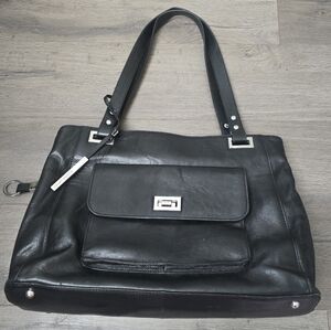 Wilsons Leather Roma Executive Tote Bag Purse Black Travel Quietly Luxury